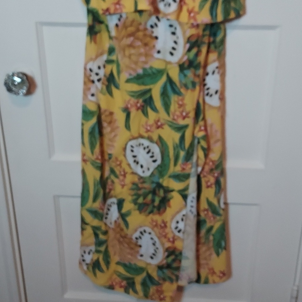 Farm Rio Yellow Biriba Midi Sleeveless Dress - Picture 9 of 16